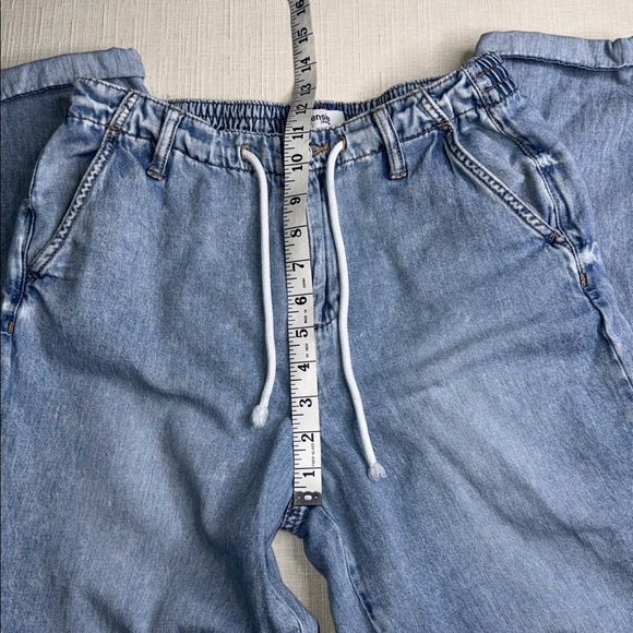 Kensie Light Blue Denim Joggers - Picture 7 of 13